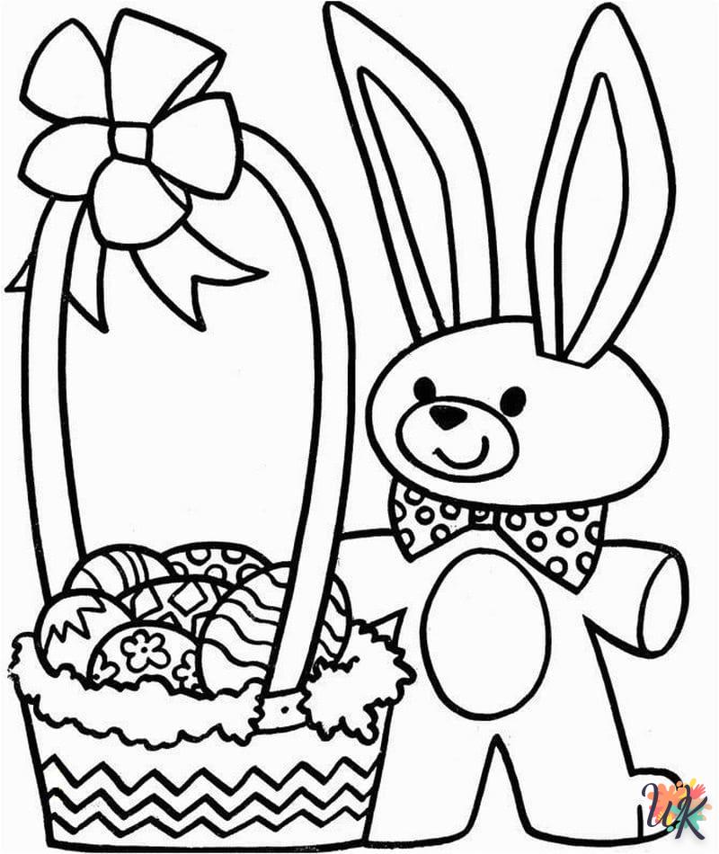 coloriage Lapin de Pâques  pour enfant de 4 ans