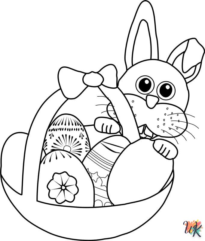 coloriage Lapin de Pâques  à numéro adulte en ligne gratuit