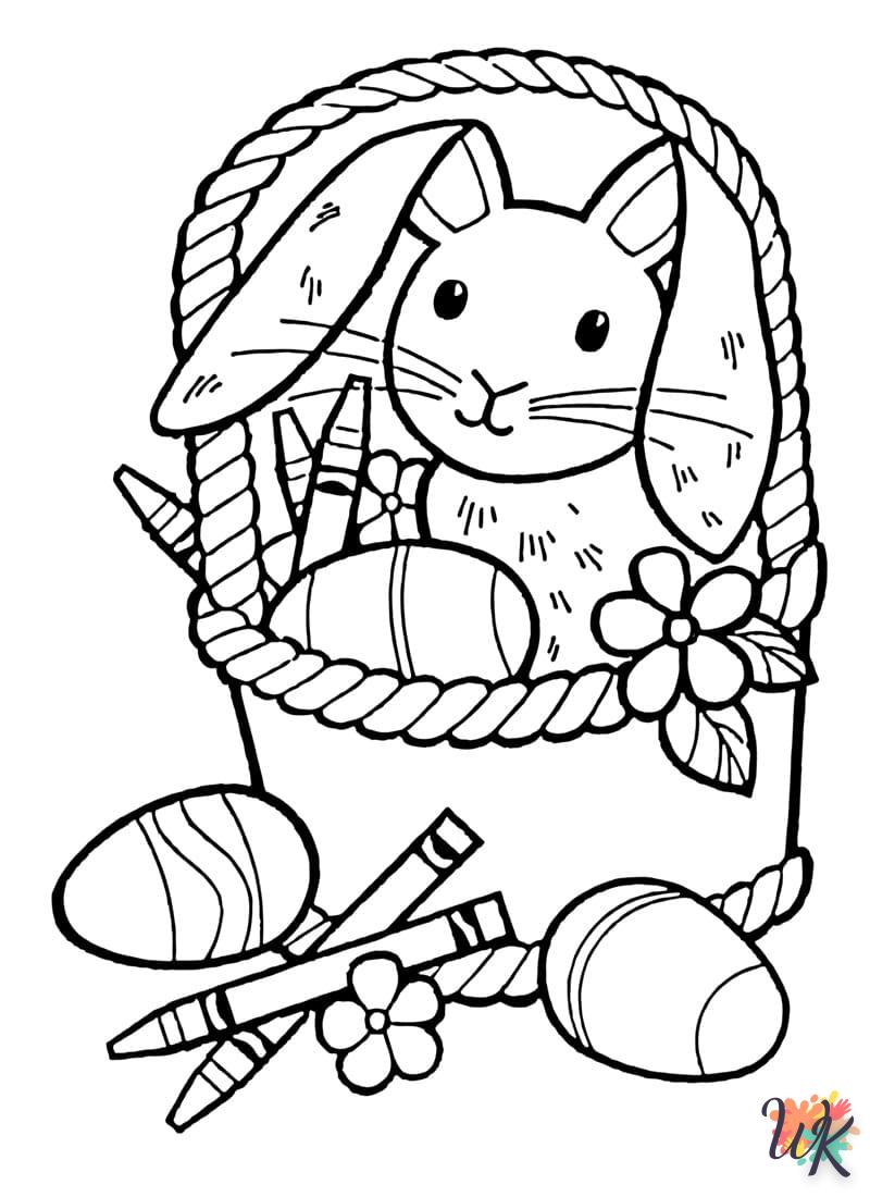 coloriage Lapin de Pâques  enfant 5 ans à imprimer