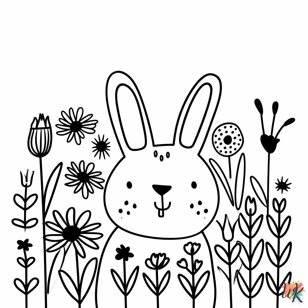 coloriage Lapin de Pâques  pour primaire