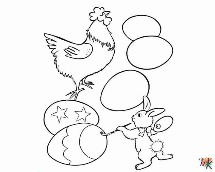 coloriage Lapin de Pâques  gratuit a imprimer 3