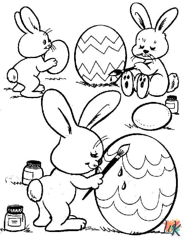 coloriage Lapin de Pâques  gratuit à imprimer 1