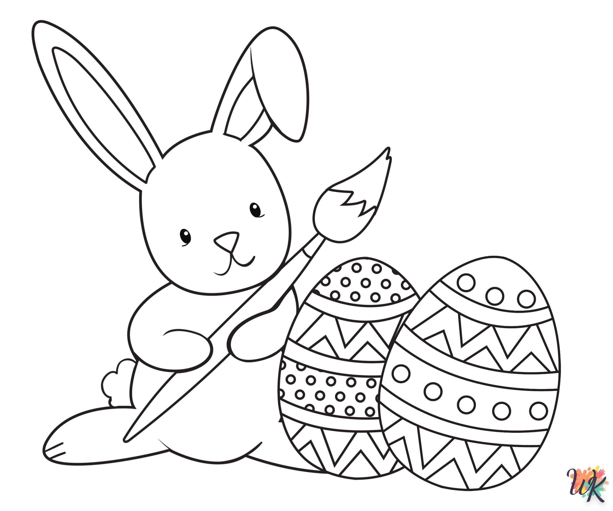 coloriage Lapin de Pâques  pour primaire 1