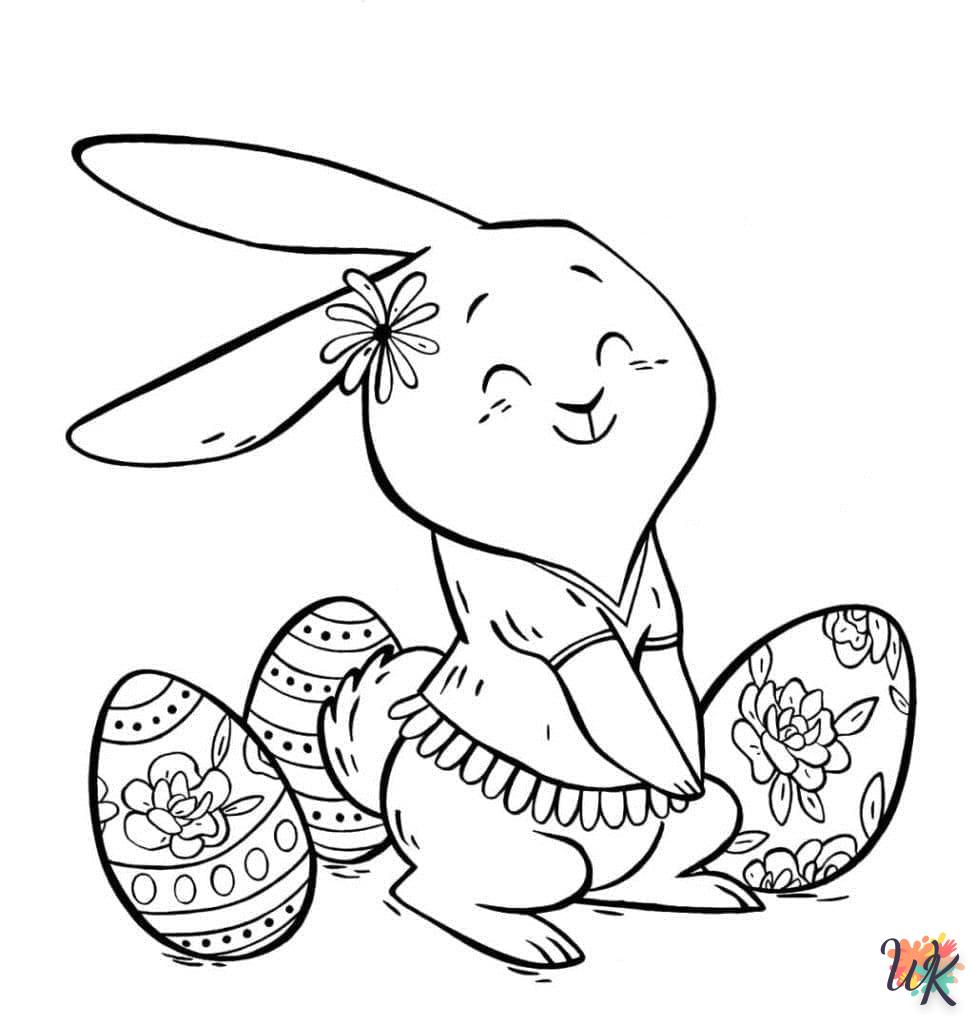 coloriage Lapin de Pâques  à imprimer gratuitement