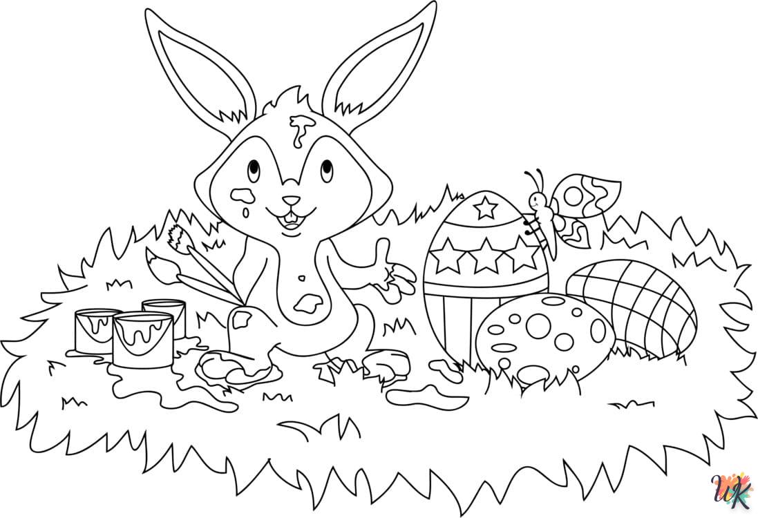 alphabet coloriage Lapin de Pâques  en ligne 2