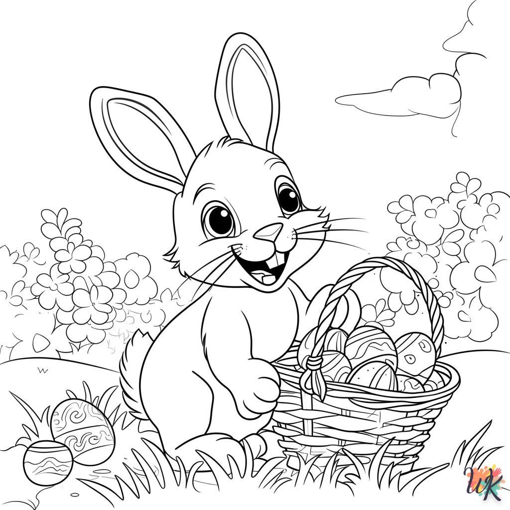 coloriage Lapin de Pâques  gratuit a imprimer