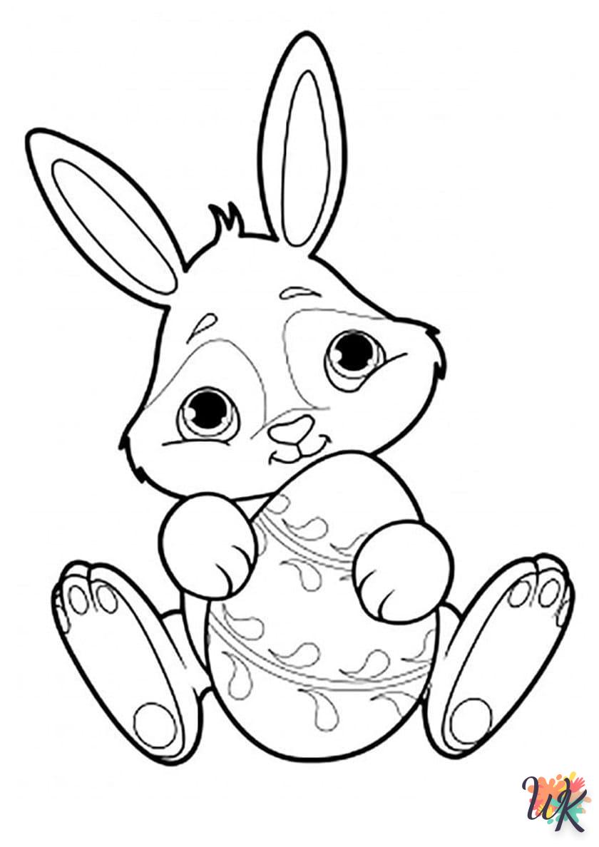 coloriage Lapin de Pâques  pour enfants à imprimer