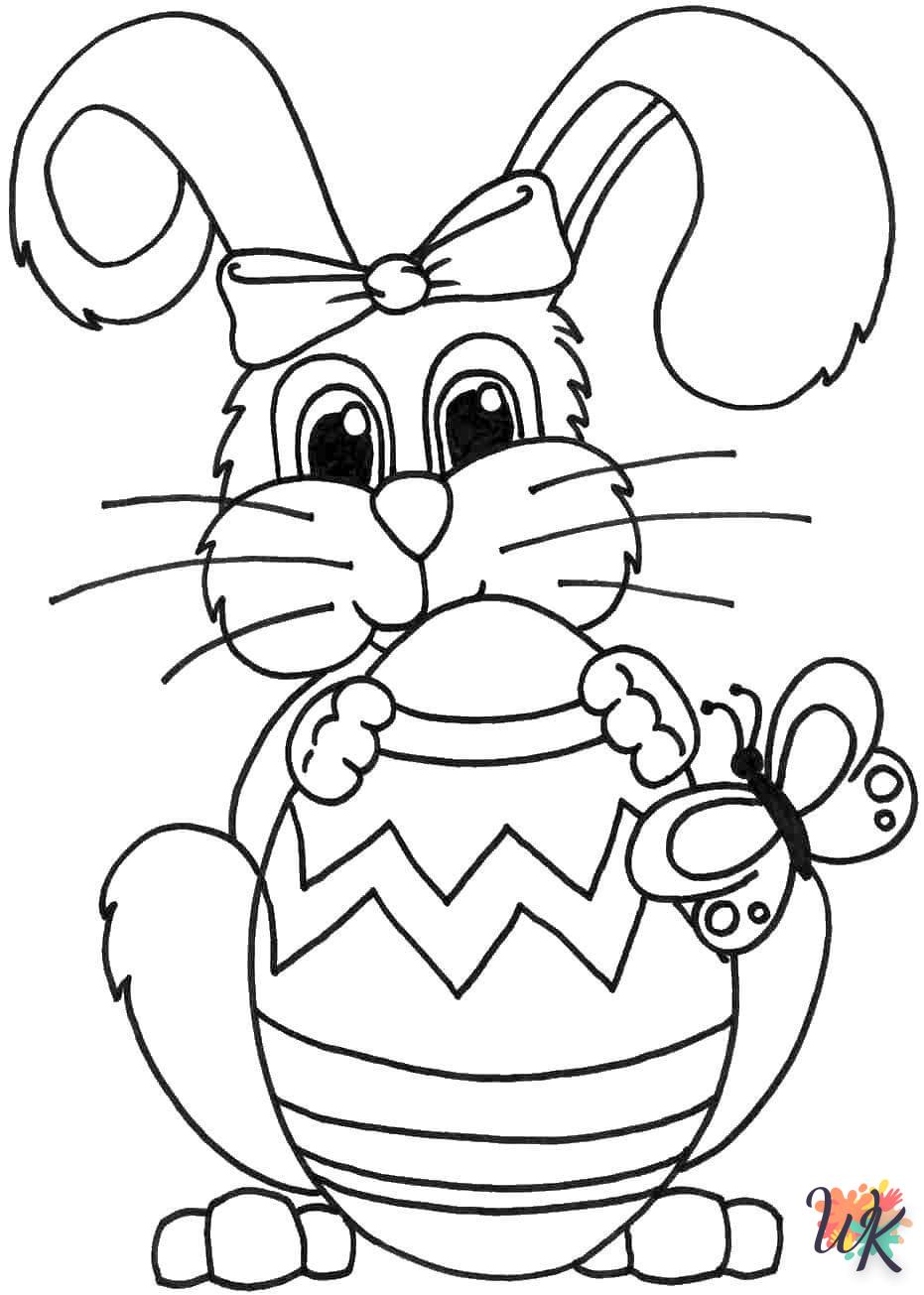 coloriage Lapin de Pâques  gratuit a imprimer 4