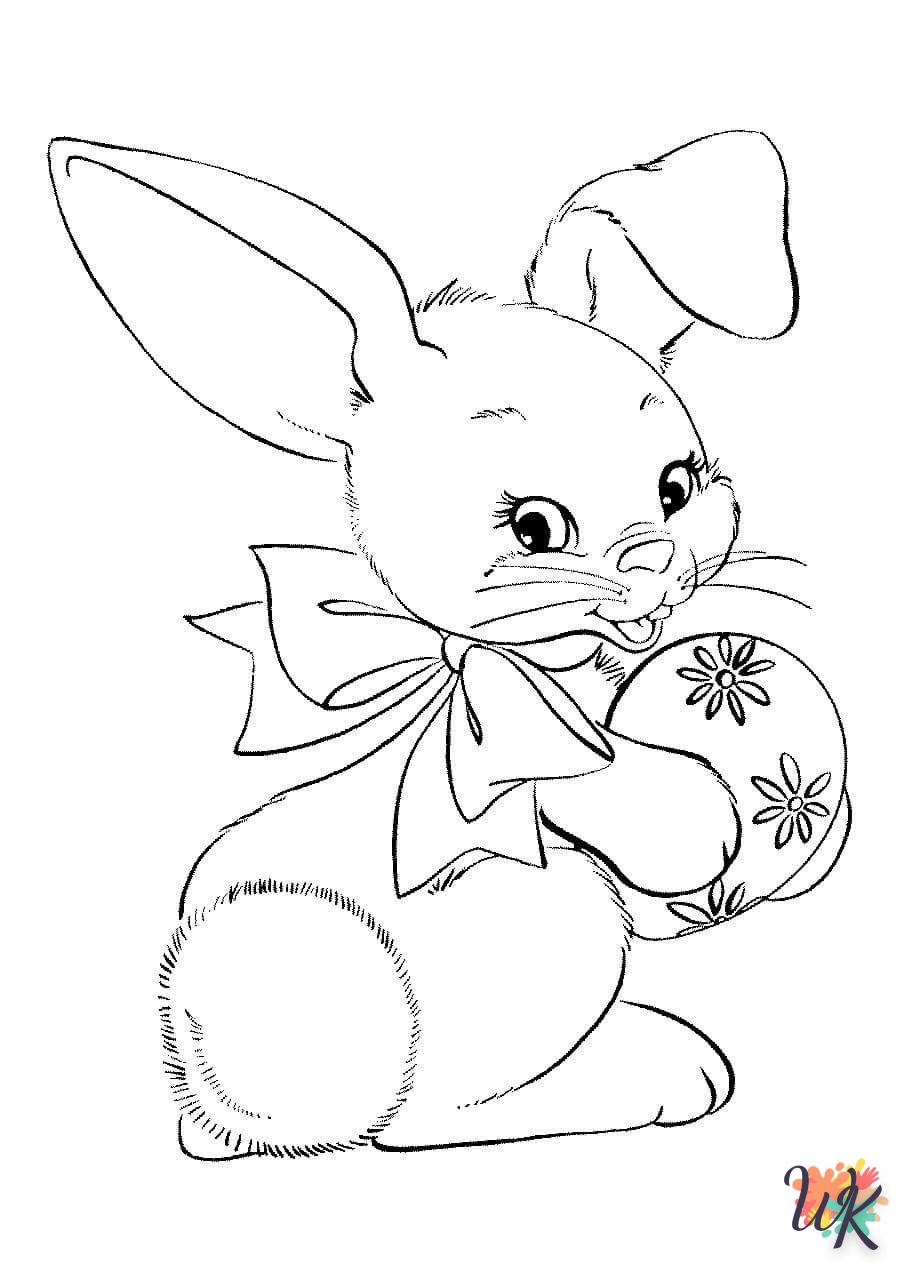 coloriage Lapin de Pâques  à imprimer pour enfants 1