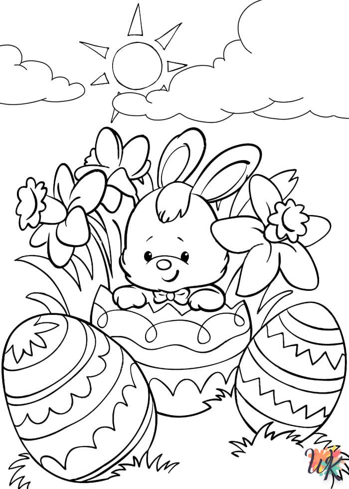 coloriage Lapin de Pâques  à imprimer gratuitement pdf 1