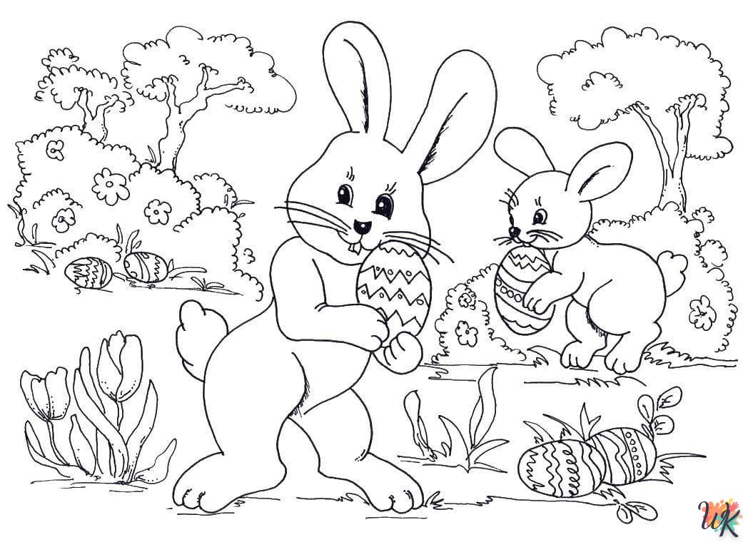 coloriage Lapin de Pâques  bebe à imprimer gratuit