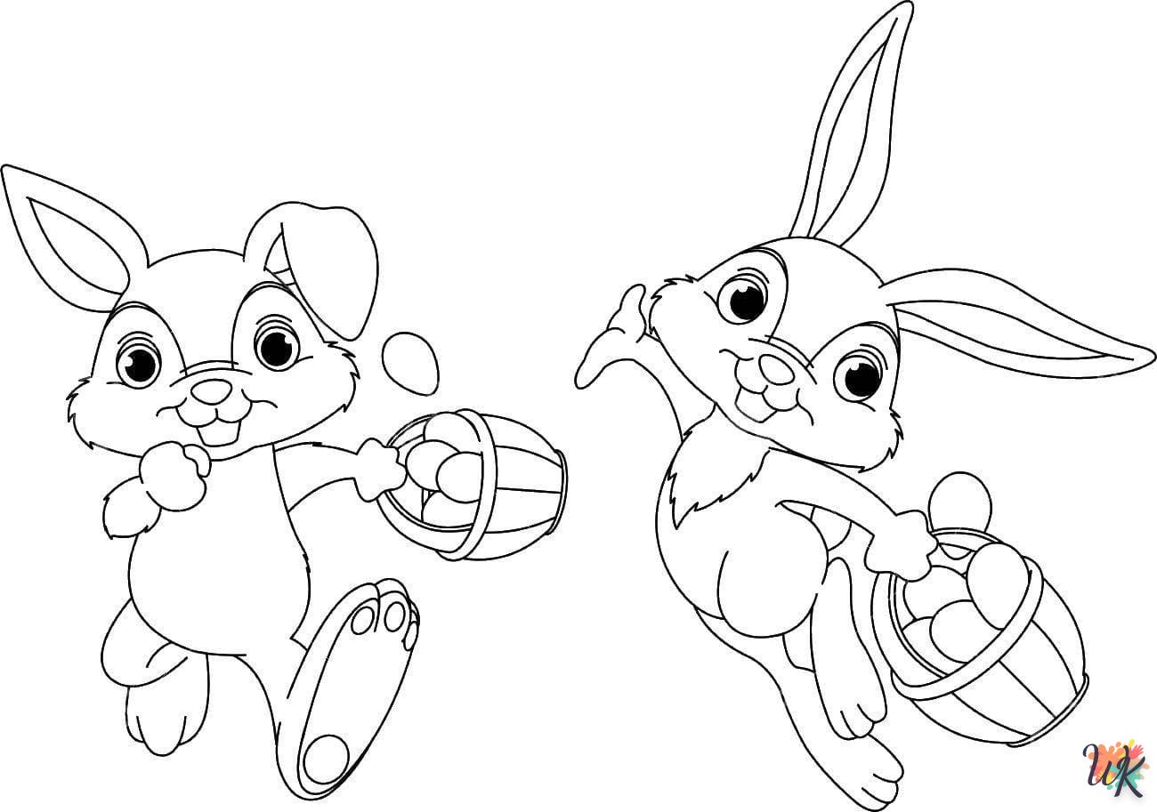 coloriage Lapin de Pâques  à imprimer gratuit