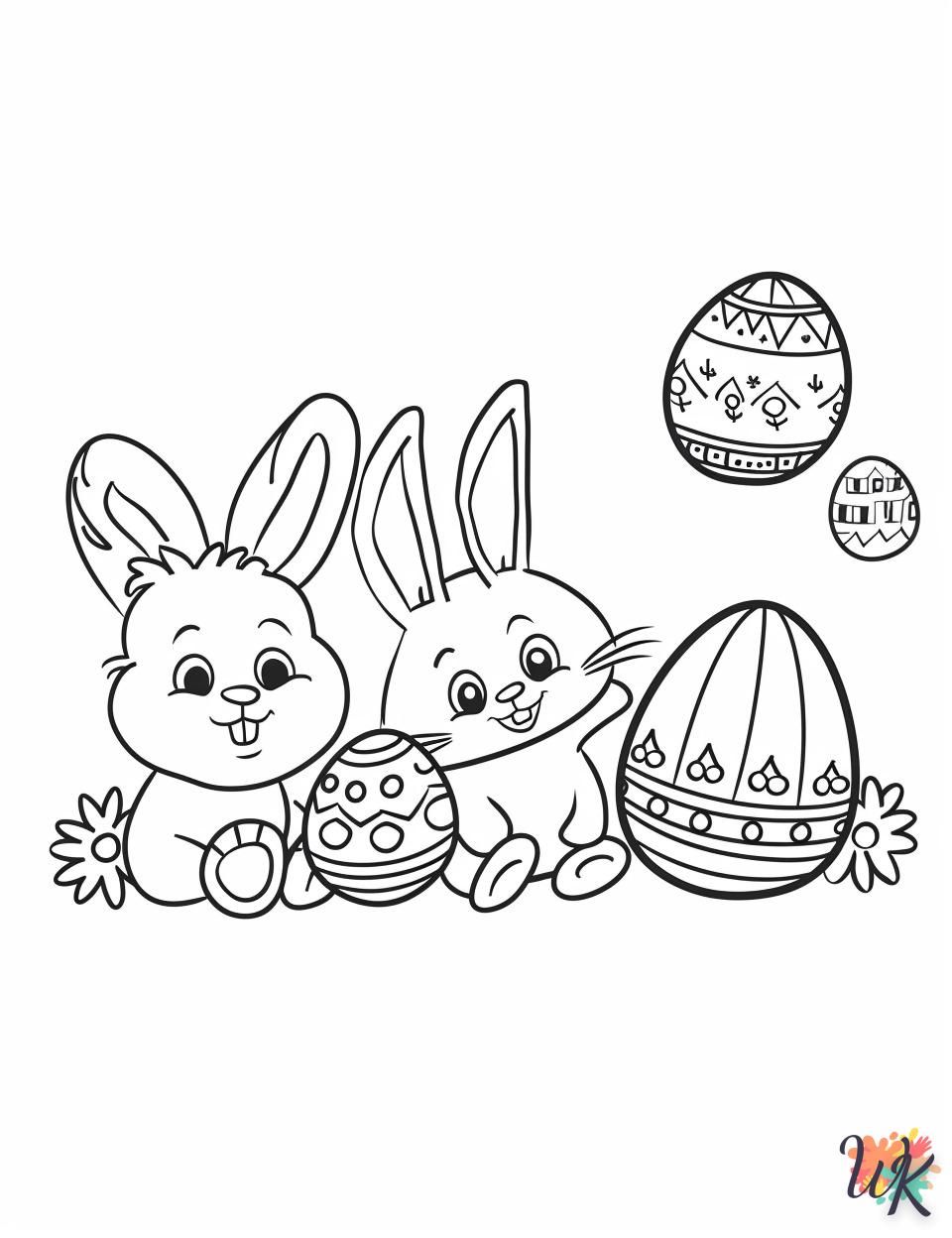 coloriage Lapin de Pâques  et découpage à imprimer