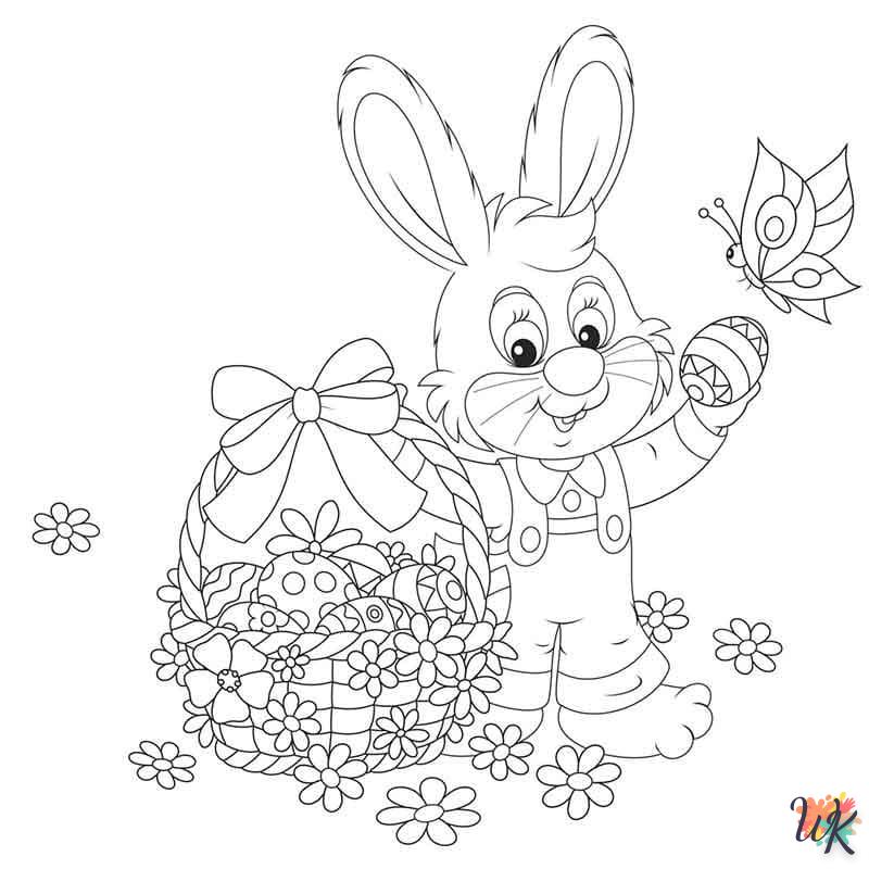 coloriage Lapin de Pâques  à colorier en ligne 1