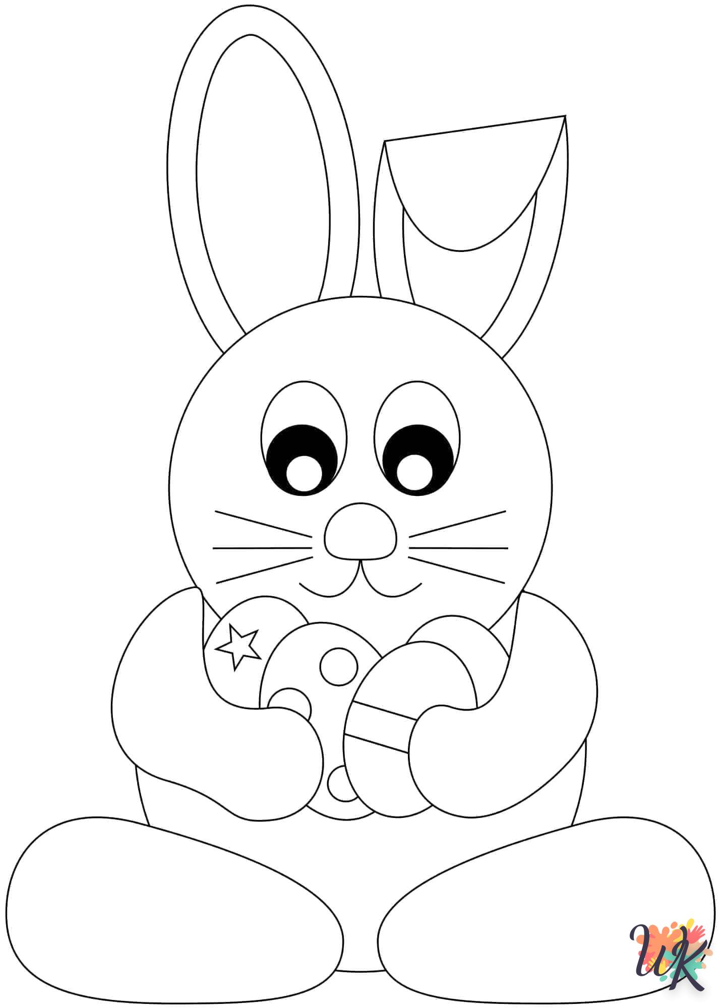 coloriage Lapin de Pâques  à imprimer pour enfant de 4 ans