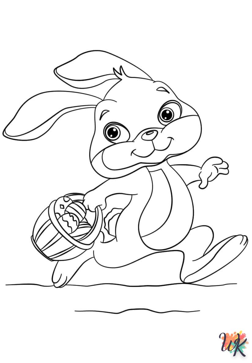 coloriage Lapin de Pâques  enfant 5 ans à imprimer 1