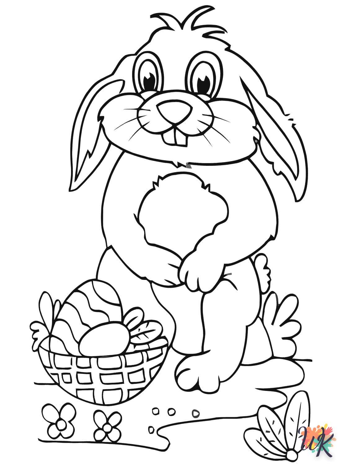 imprimer coloriage Lapin de Pâques  pour enfant 2