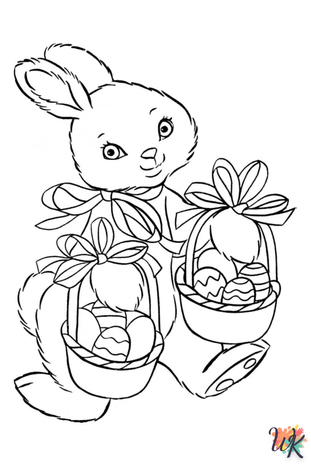 coloriage Lapin de Pâques  à imprimer pour enfant de 12 ans 2