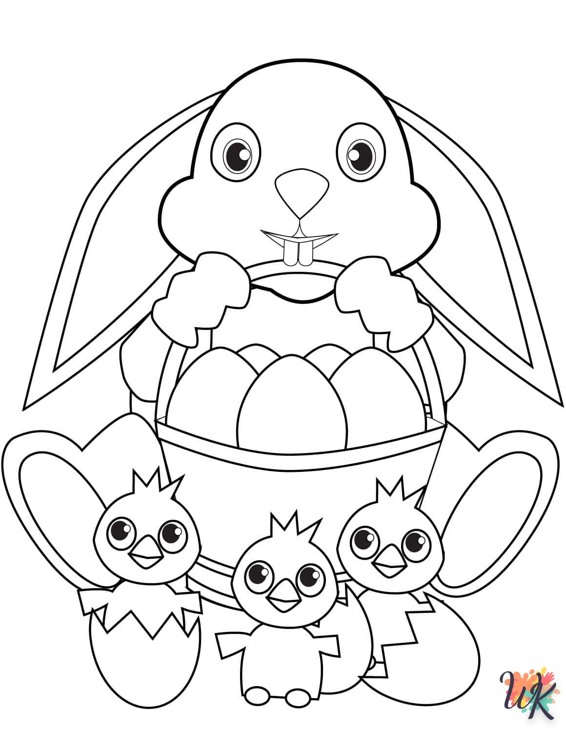 coloriage Lapin de Pâques  à imprimer pdf gratuit 1