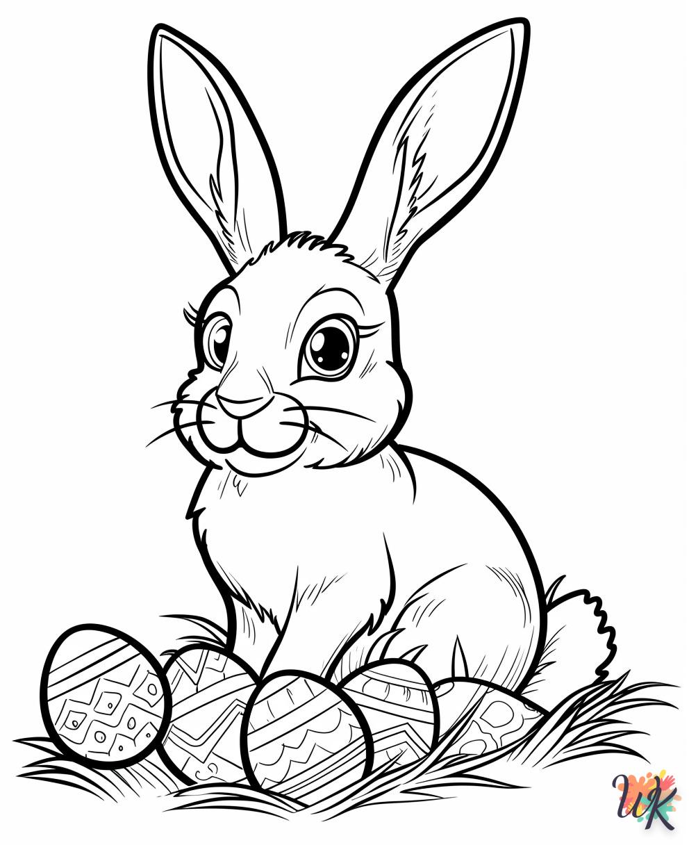 coloriage Lapin de Pâques  gratuit a imprimer 1