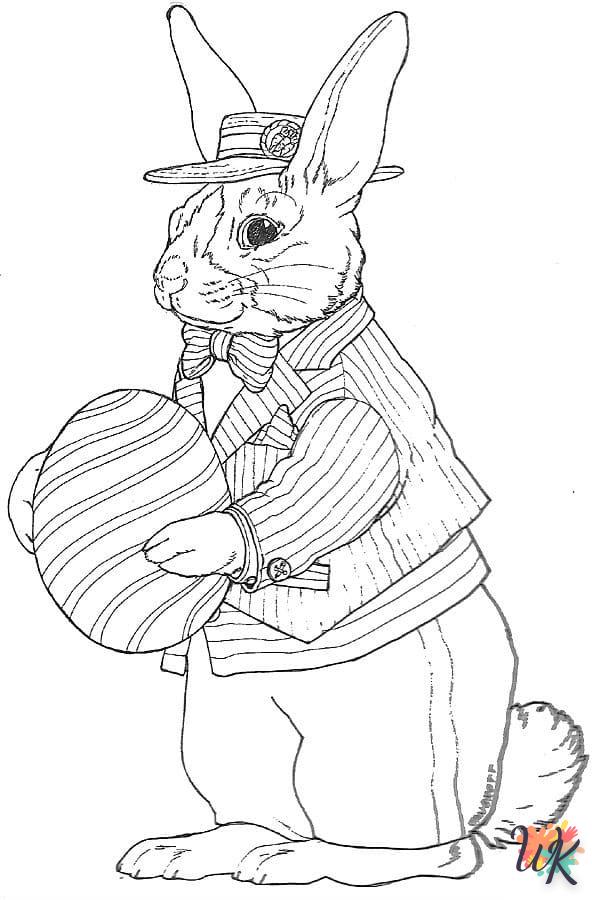 coloriage Lapin de Pâques  de pour enfants