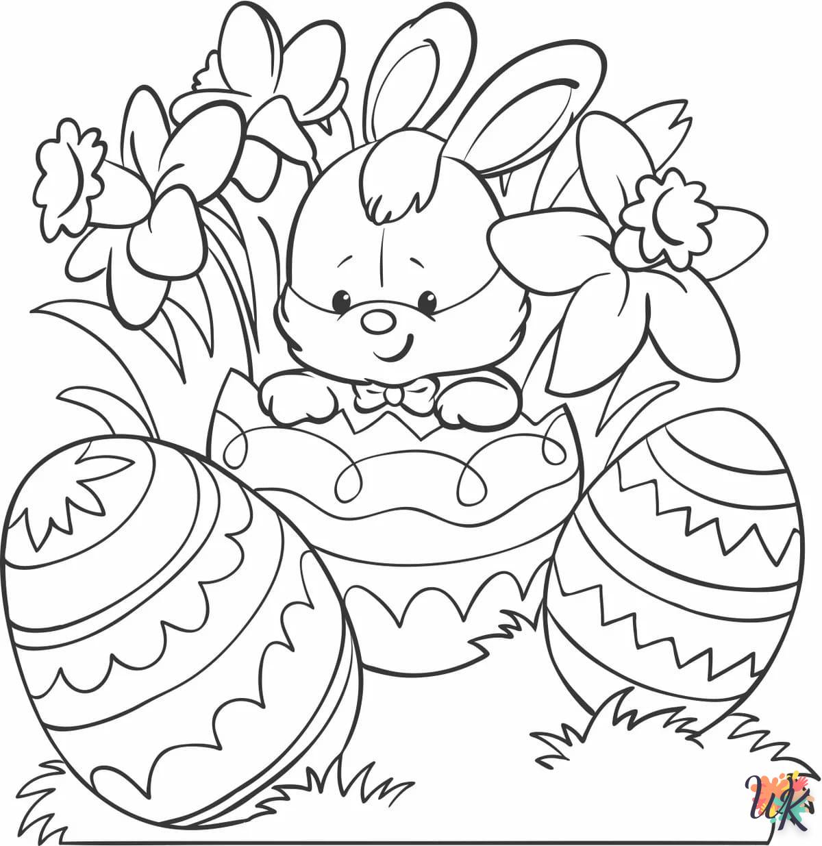 coloriage Lapin de Pâques  sonic en ligne gratuit à imprimer