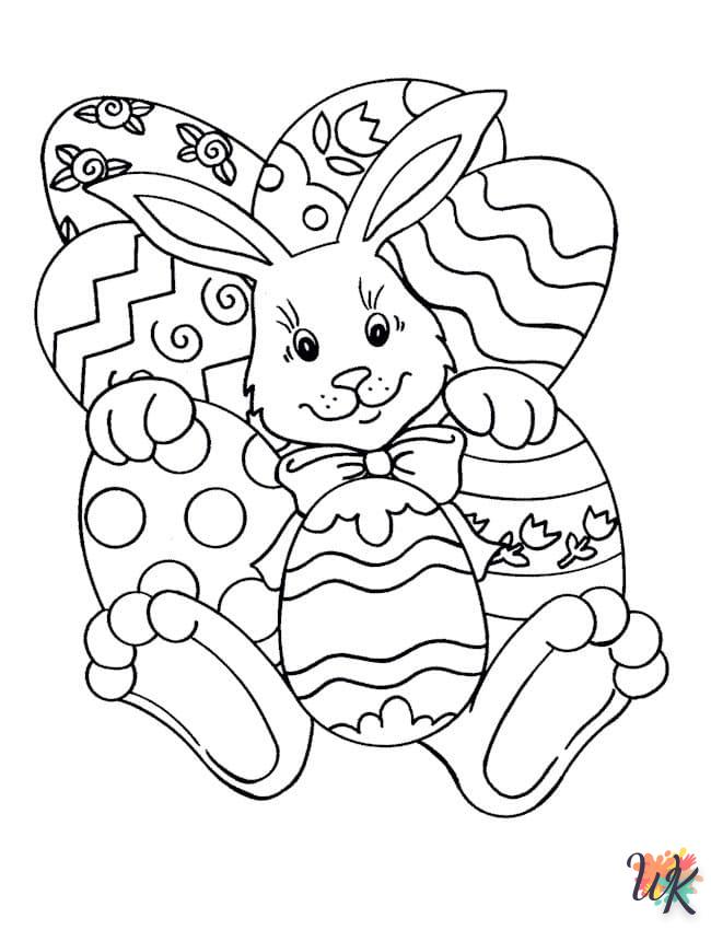 coloriage Lapin de Pâques  gratuit pour enfants 3