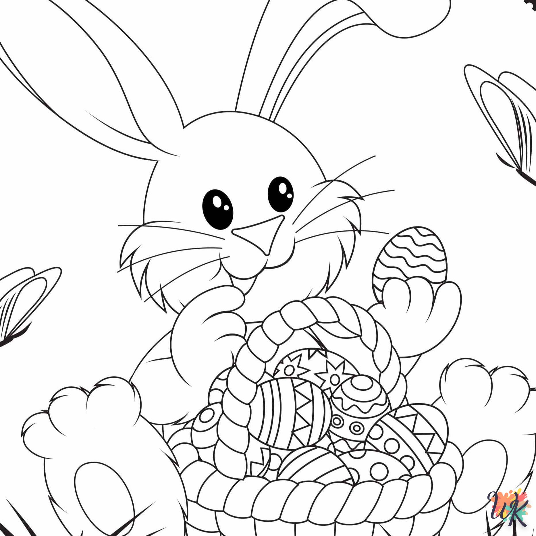 coloriage Lapin de Pâques  automne en ligne gratuit à imprimer