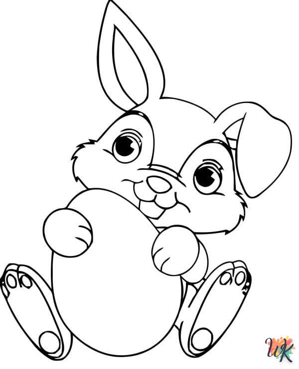 coloriage Lapin de Pâques  pour enfants a imprimer