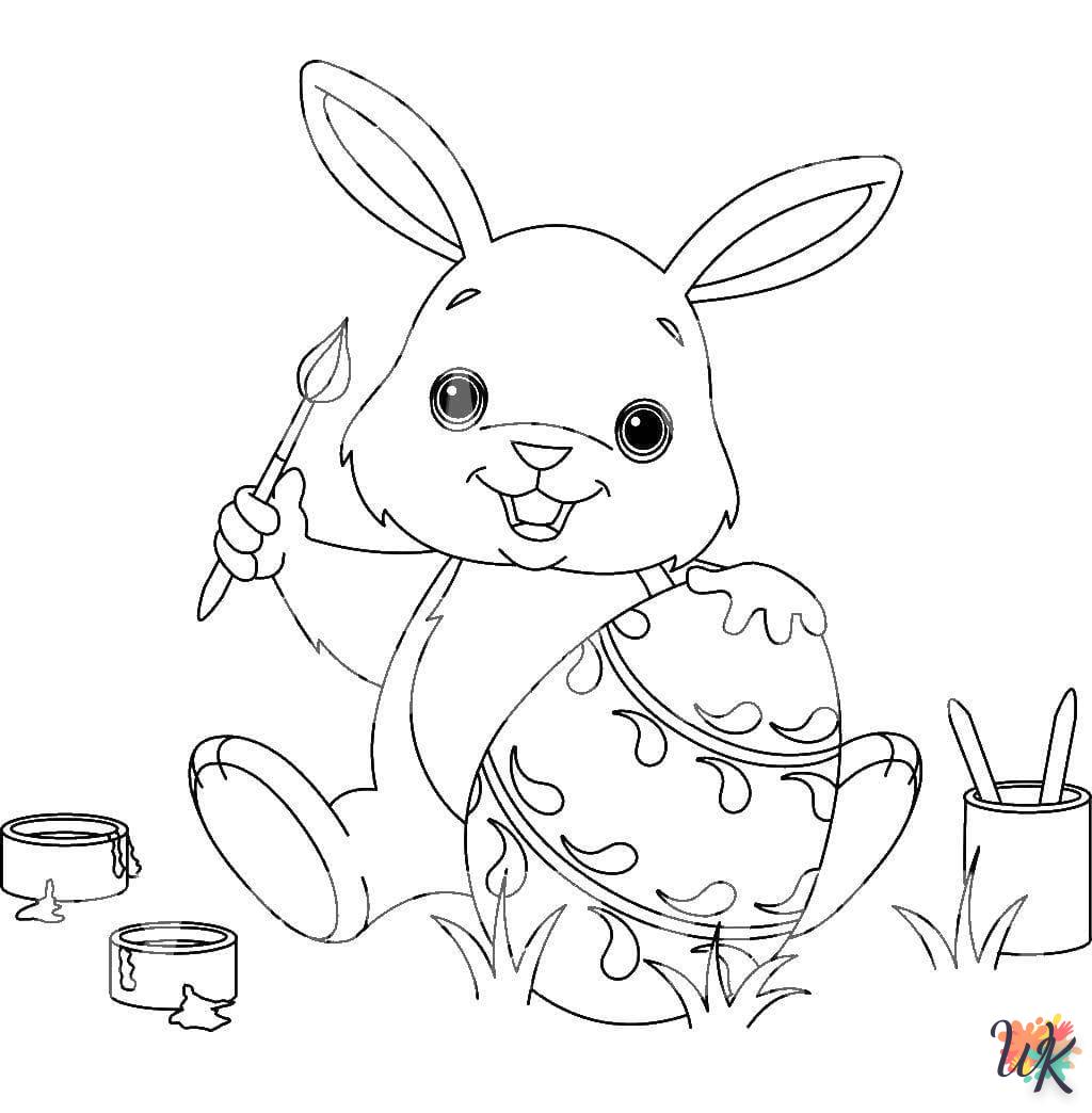 coloriage Lapin de Pâques  gratuit a imprimer 5