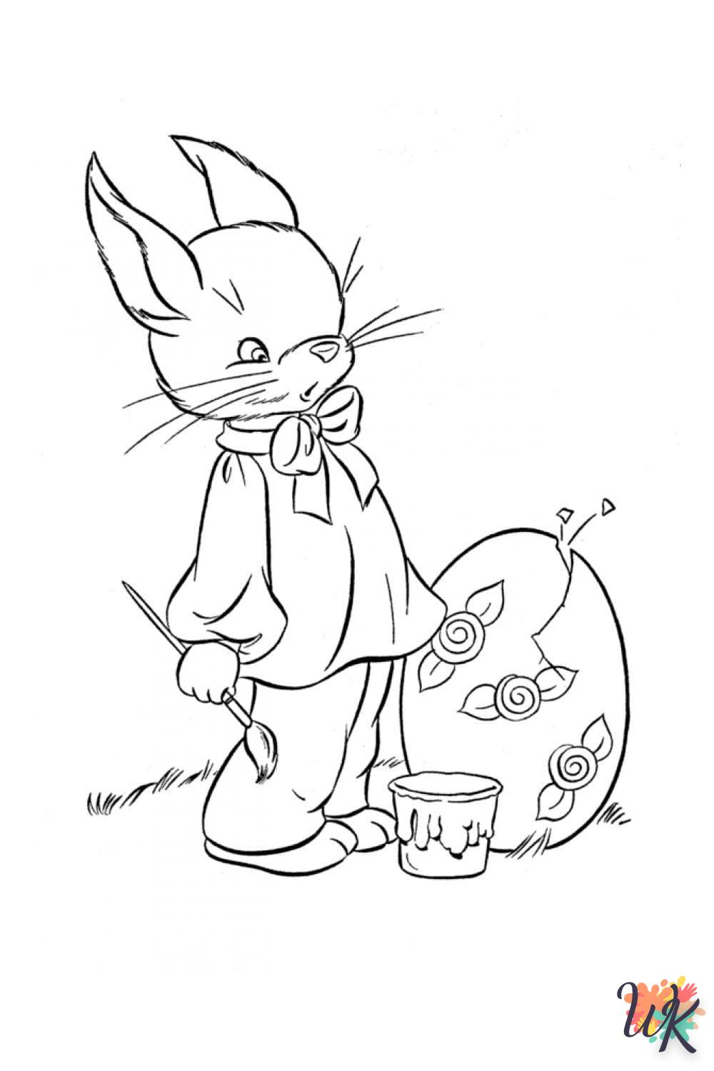 coloriage Lapin de Pâques  à imprimer pour enfant de 12 ans 3