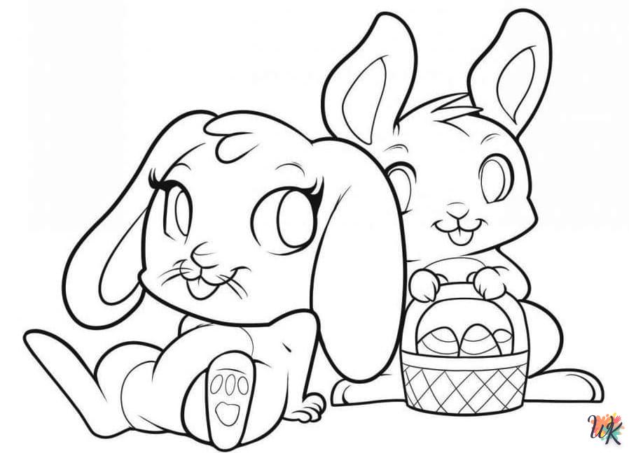 coloriage Lapin de Pâques  à colorier en ligne gratuit