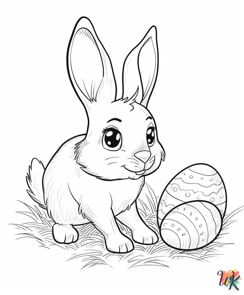 coloriage Lapin de Pâques  animaux enfant a imprimer