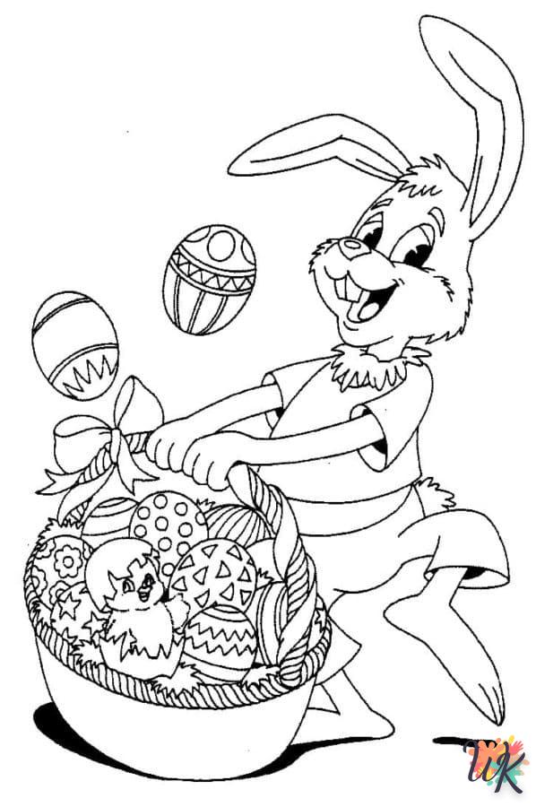 coloriage Lapin de Pâques  enfant 5 ans à imprimer 2