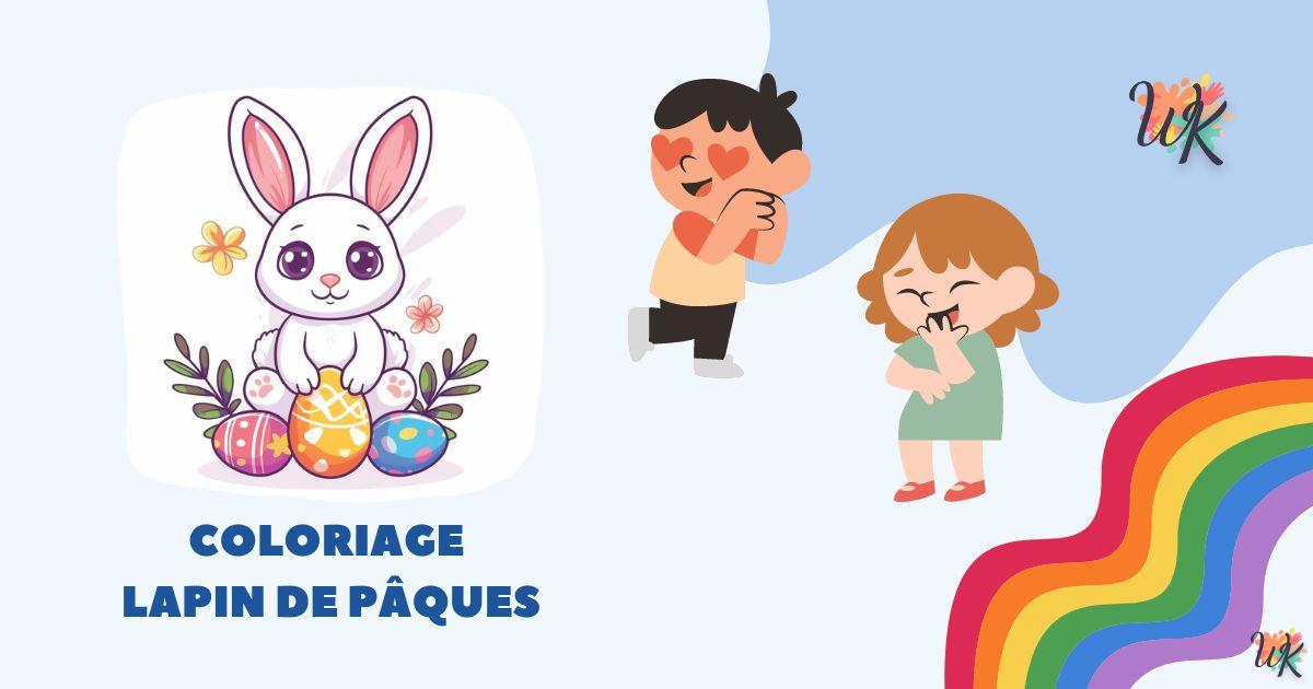 Coloriage Lapin de Pâques festival amusant pour les enfants