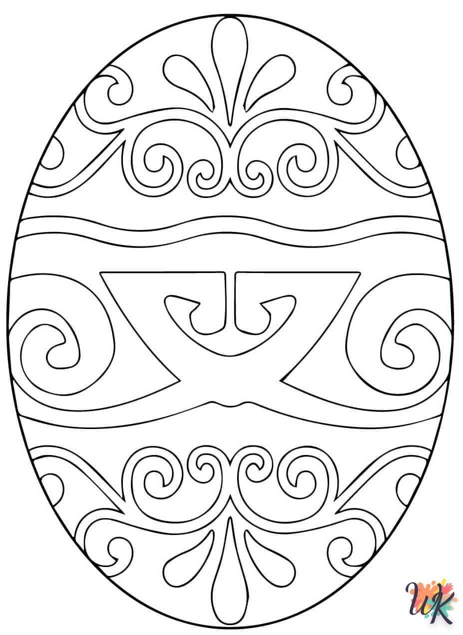 coloriage Oeuf de Pâques  enfant 4 ans a imprimer 1