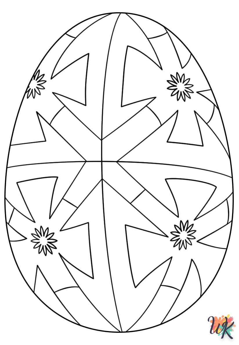 coloriage Oeuf de Pâques  enfant a imprimer