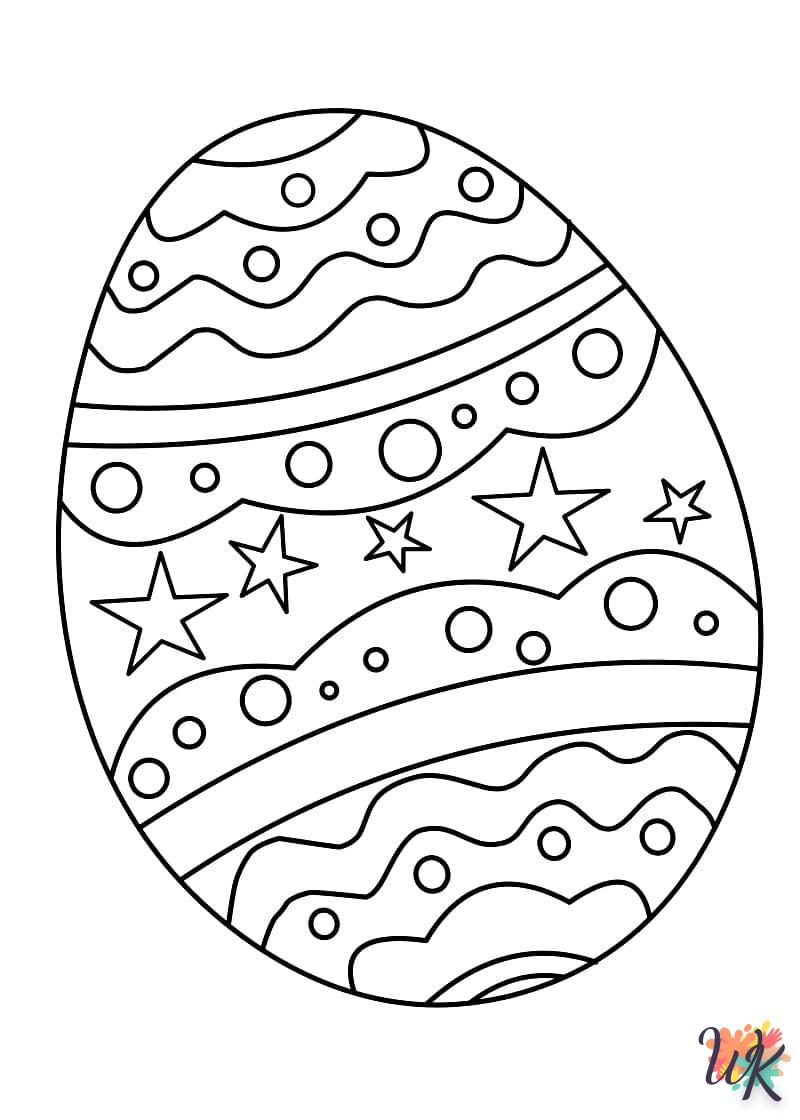 coloriage Oeuf de Pâques  gratuit à imprimer