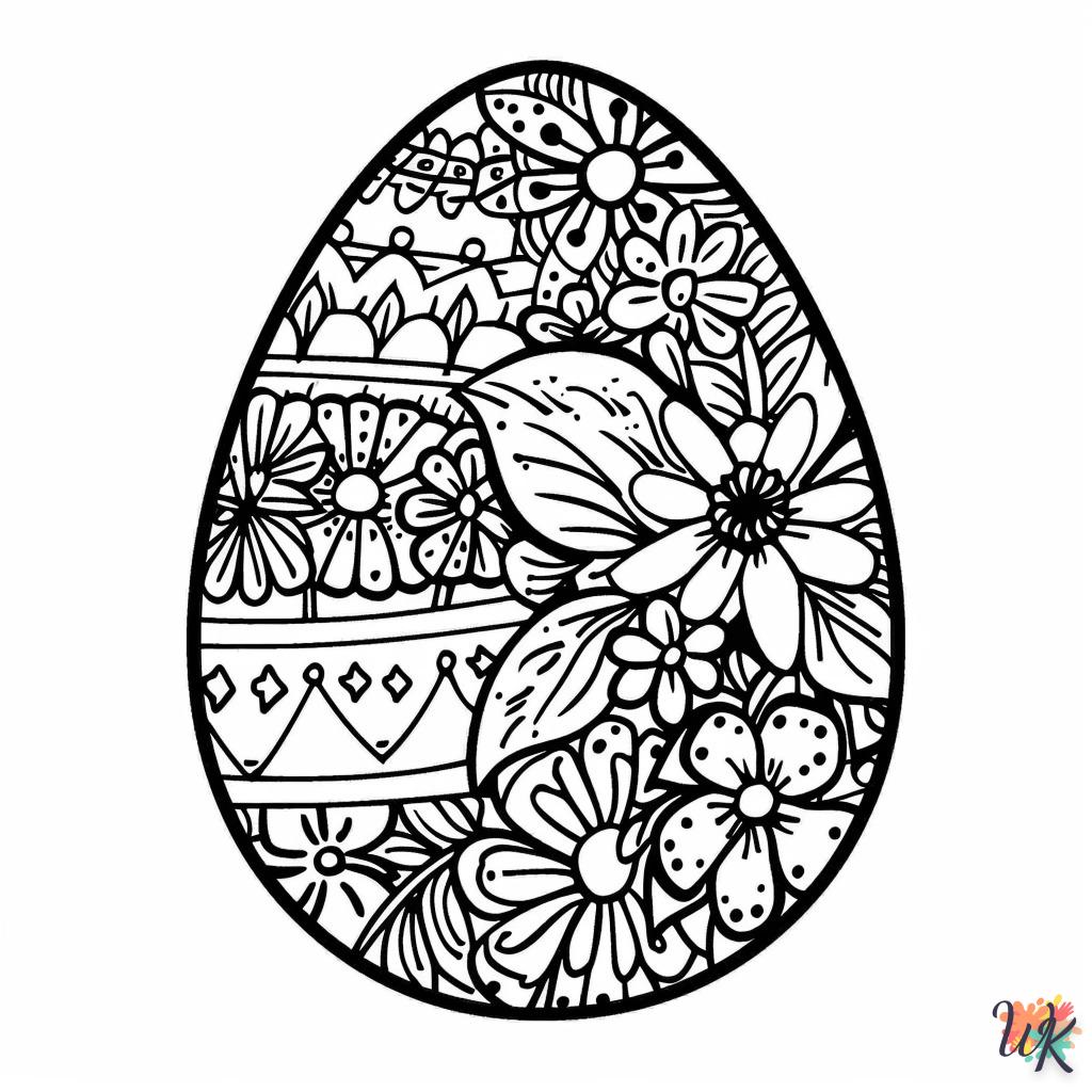 coloriage Oeuf de Pâques  bebe à imprimer gratuit