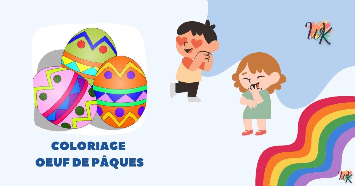 Coloriage Oeuf de Pâques Spécial vacances pour les enfants