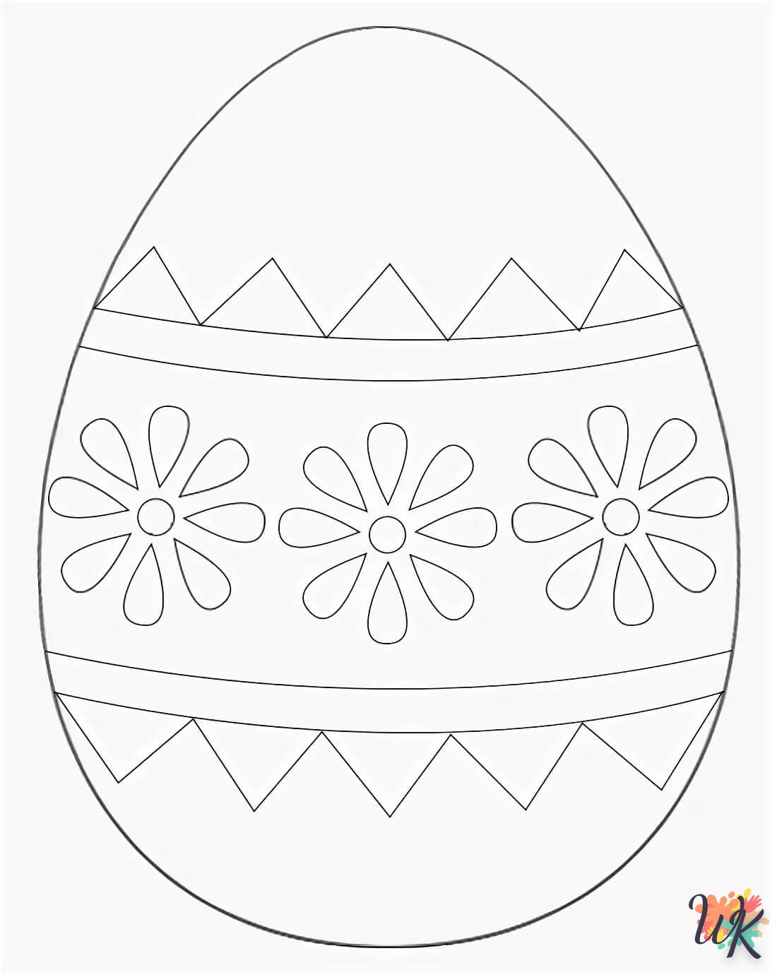 coloriage Oeuf de Pâques  a imprimer pour enfant de 4 ans