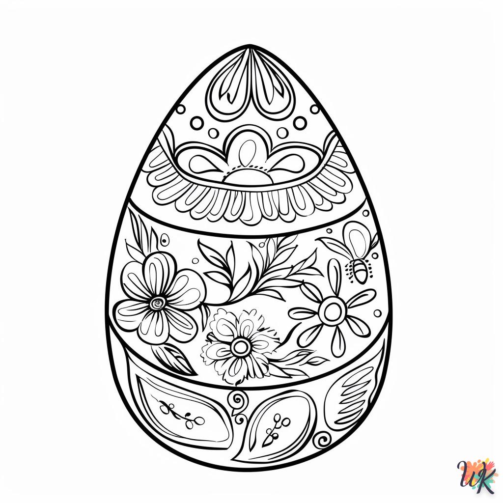 coloriage Oeuf de Pâques  a imprimer enfant 6 ans