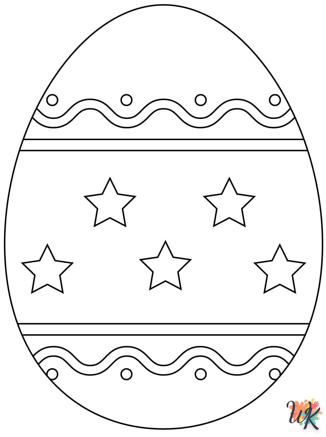 coloriage Oeuf de Pâques  pour enfants à imprimer 1