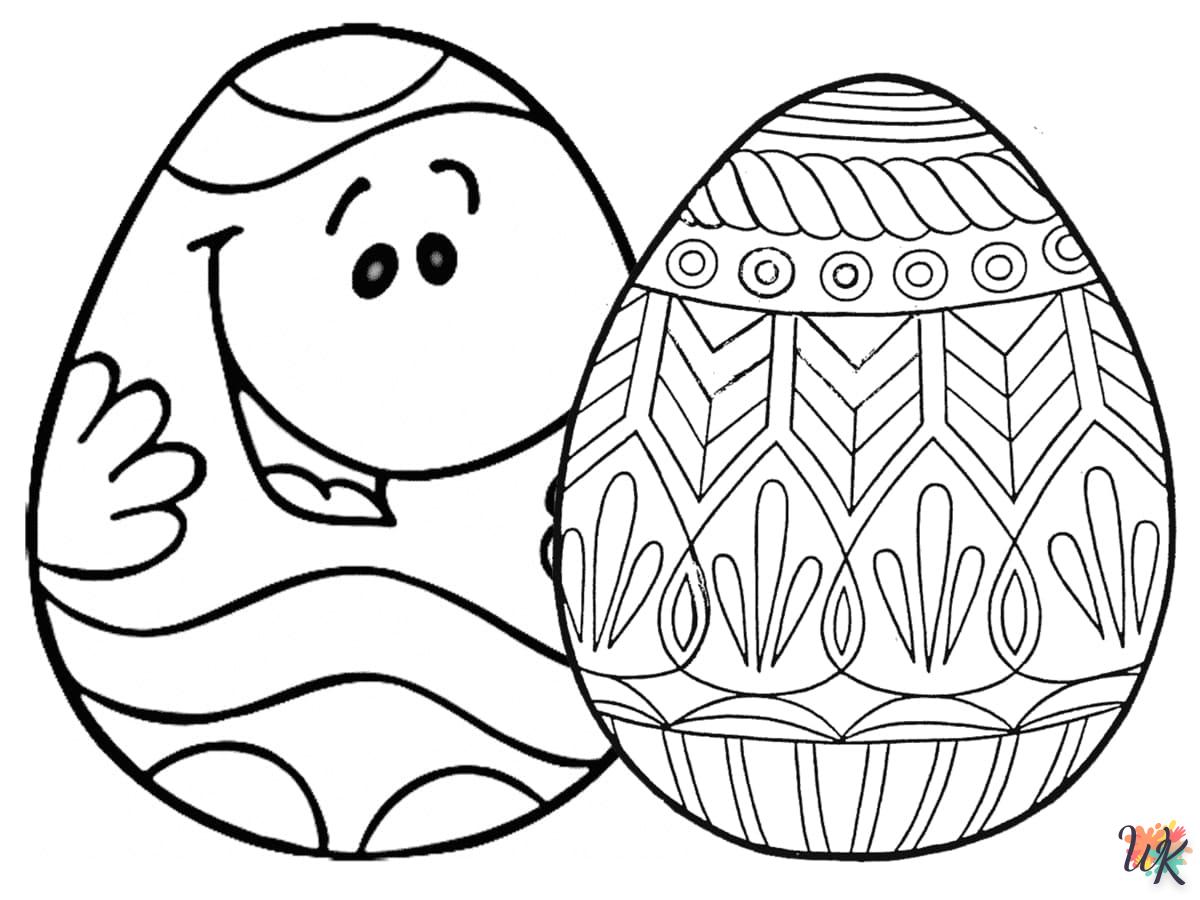 coloriage Oeuf de Pâques  pour enfants à télécharger 1