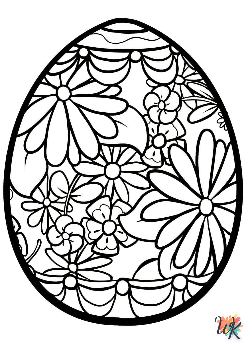 coloriage Oeuf de Pâques  à imprimer pour enfant de 7 ans