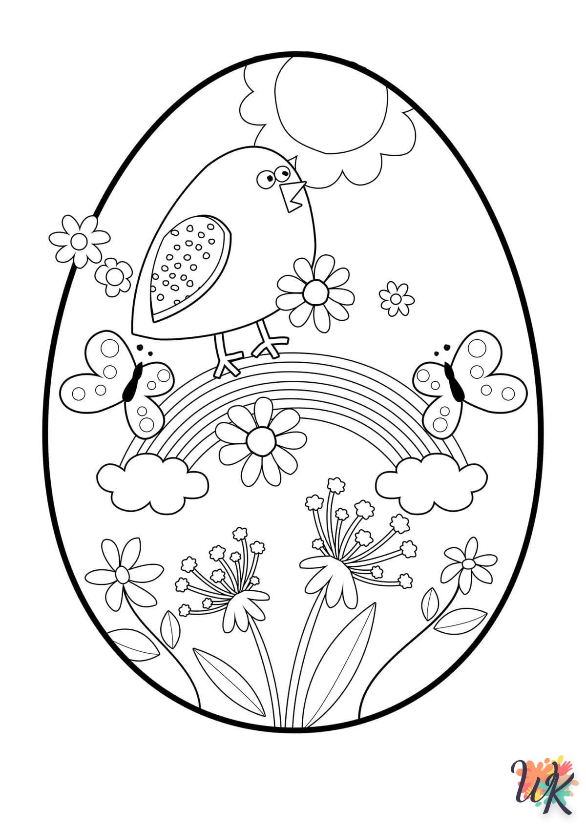 coloriage Oeuf de Pâques  en ligne maternelle 2