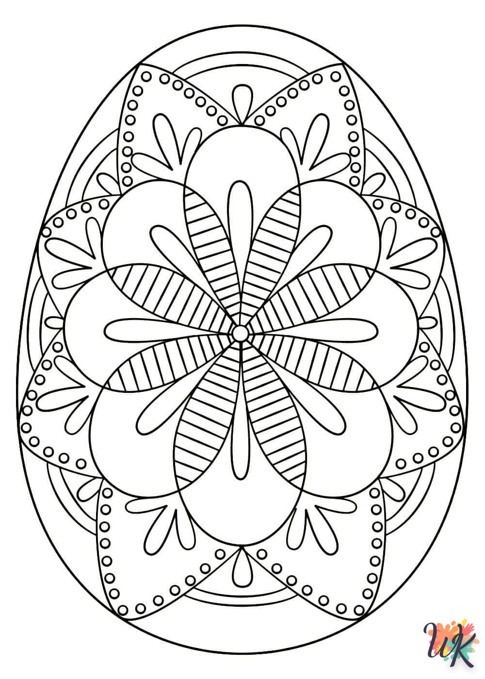 coloriage Oeuf de Pâques  enfant à imprimer