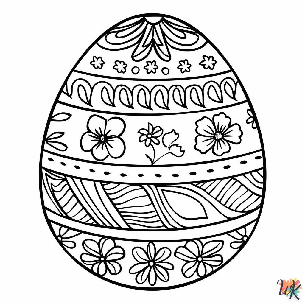 coloriage Oeuf de Pâques  à numéro adulte en ligne gratuit