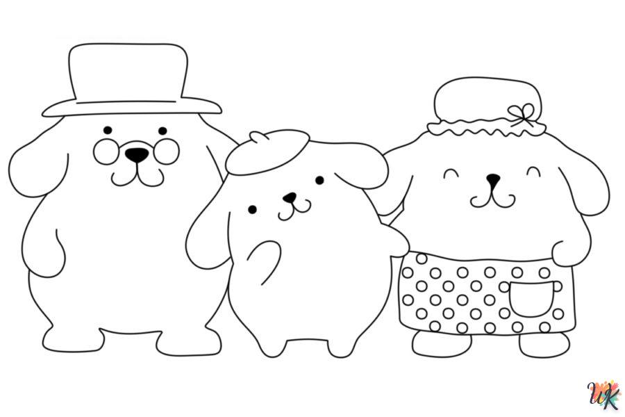 coloriage Pompompurin  et decoupage