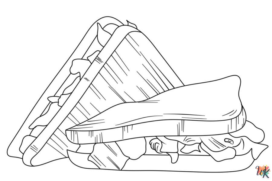 coloriage Sandwich  à imprimer gratuitement pdf